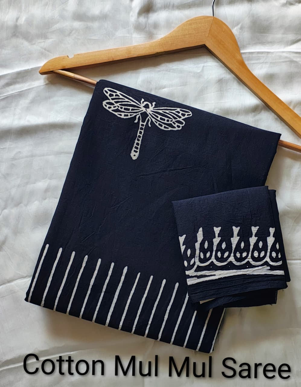 Elephant Print Cotton Mul Mul Saree
