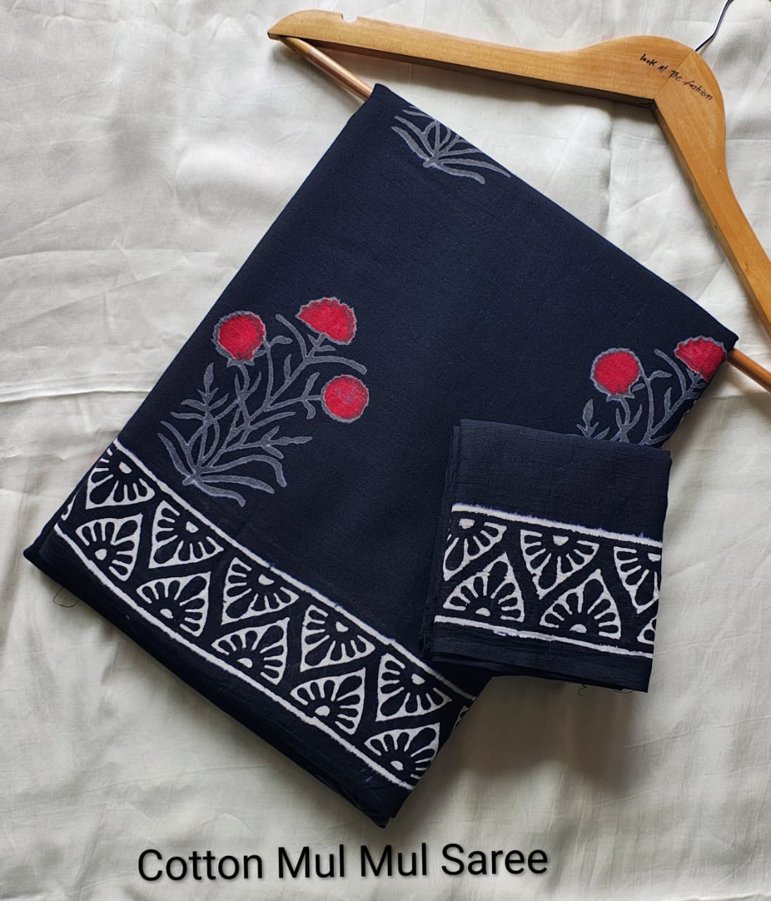Elephant Print Cotton Mul Mul Saree