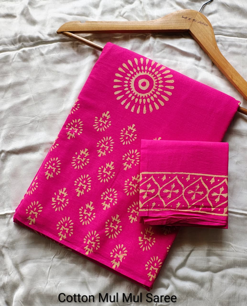 Elephant Print Cotton Mul Mul Saree