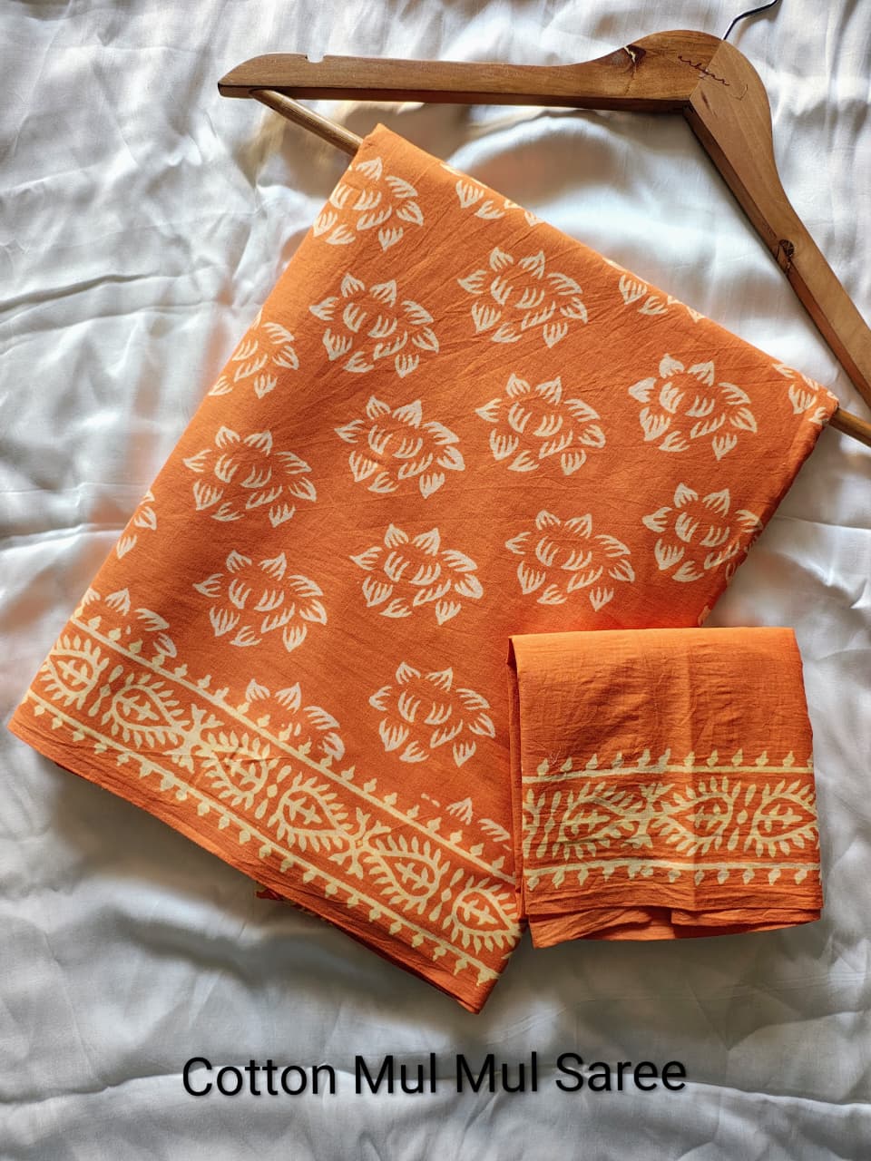 Elephant Print Cotton Mul Mul Saree
