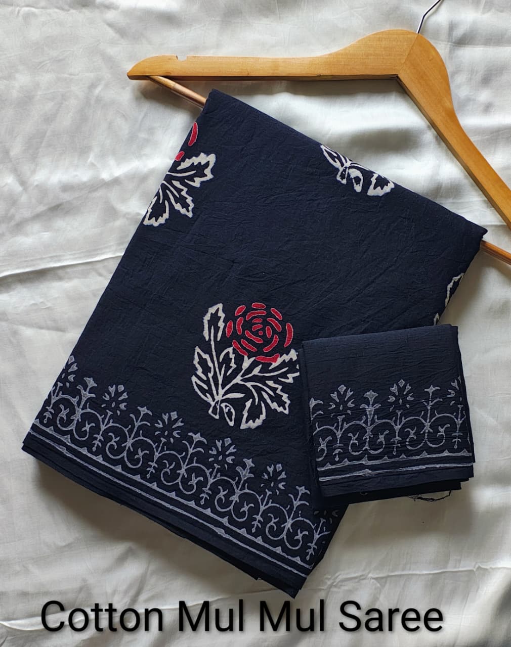 Elephant Print Cotton Mul Mul Saree